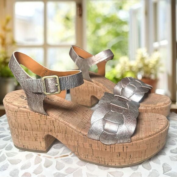 NEW KORK-EASE Women’s Tatiana Sandal Heel in light gold panna cotta Size 8 M - Picture 2 of 14